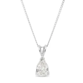 0.52ct Pear Cut Diamond Pendant on White Gold Necklace