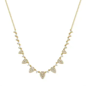 14k Gold 1.00Ct Diamond Geometric Fashion Necklace with 78 Diamonds, available in White, Rose and Yellow Gold