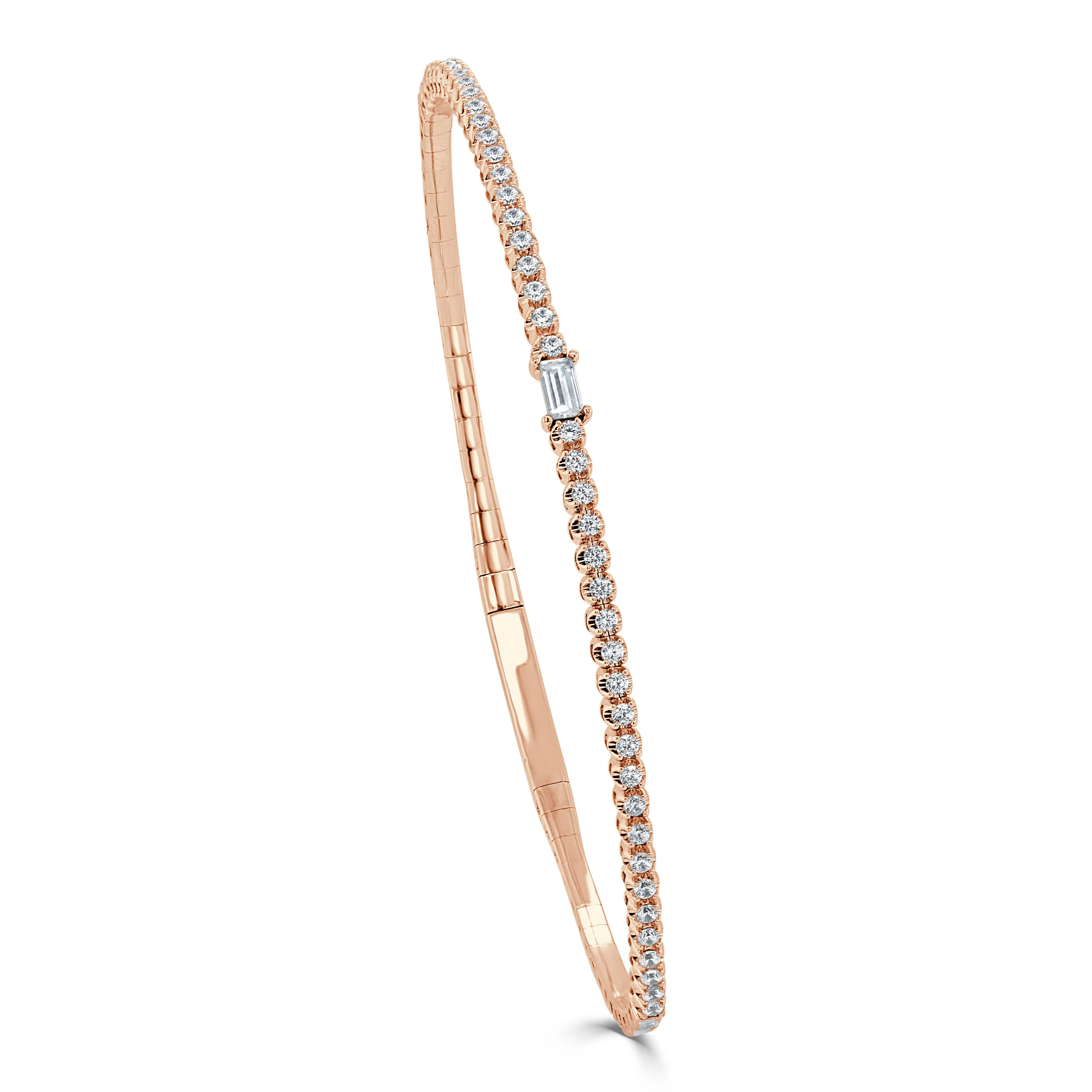 14K Gold Birthstone & Diamond Flexible Bangle - 0.54ct