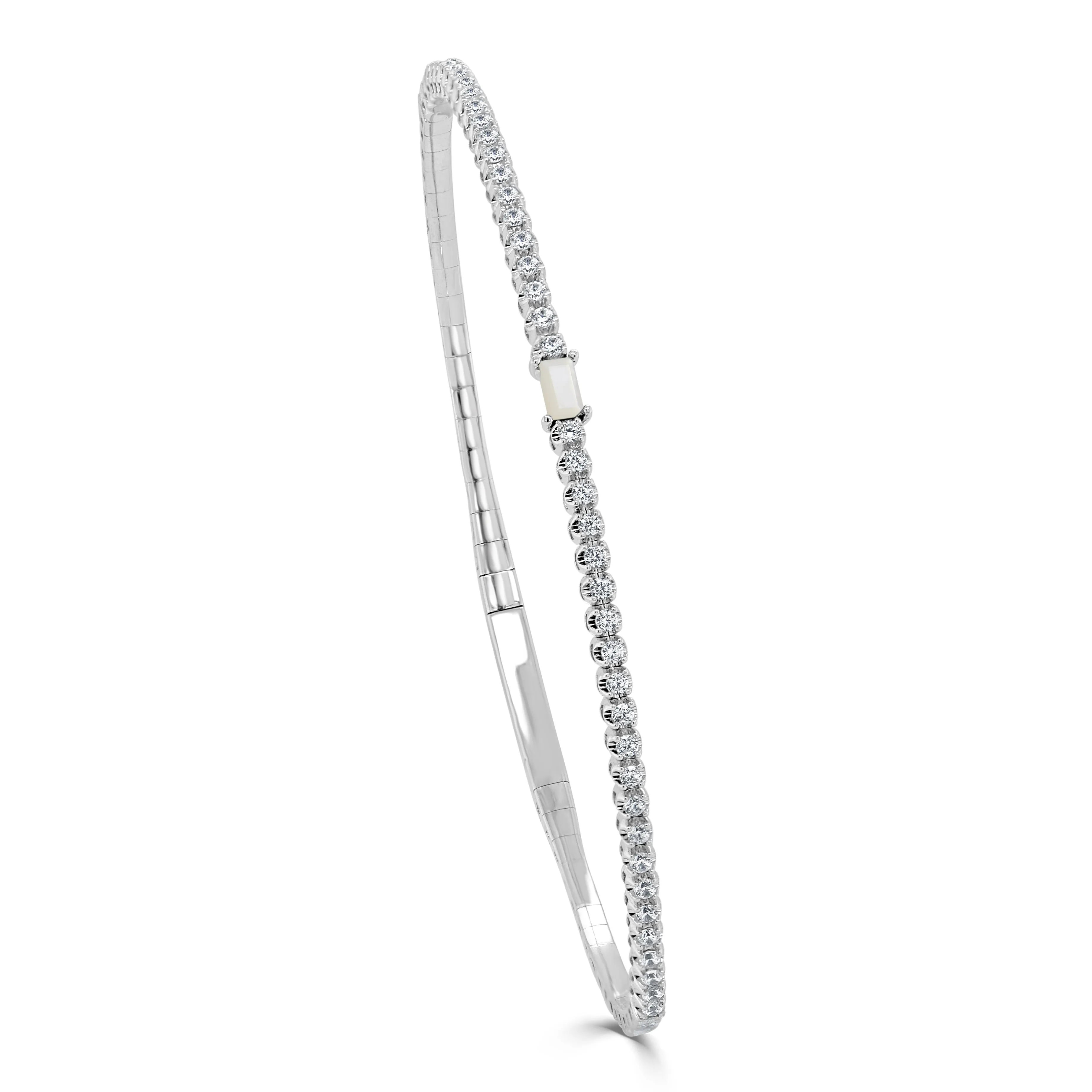 14K Gold Birthstone & Diamond Flexible Bangle - 0.54ct