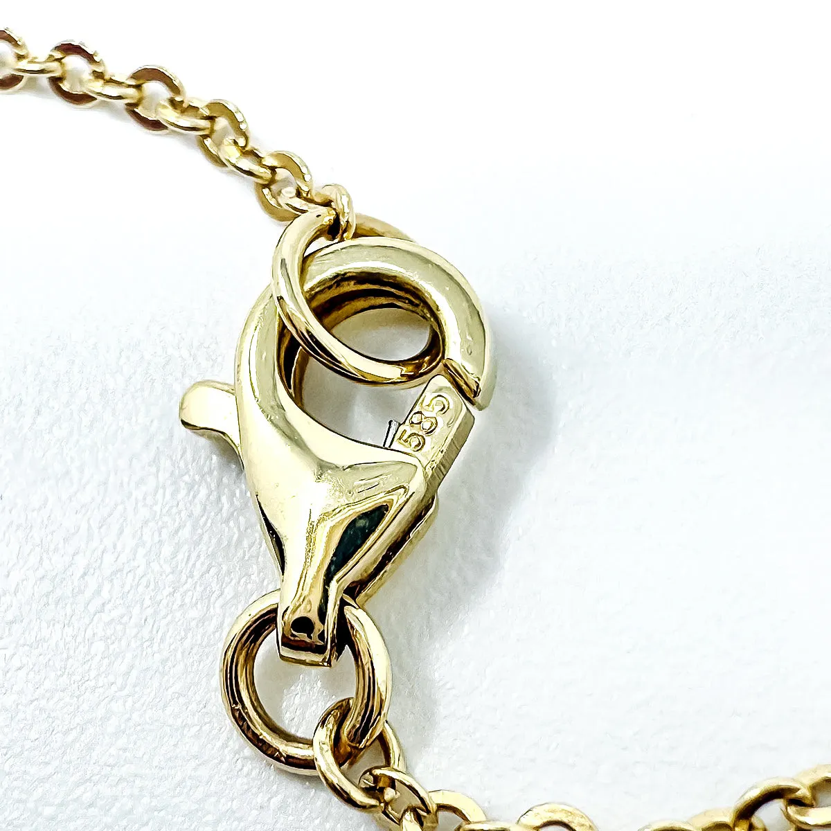 14K Gold Double Oval Diamond Embellished Link Necklace