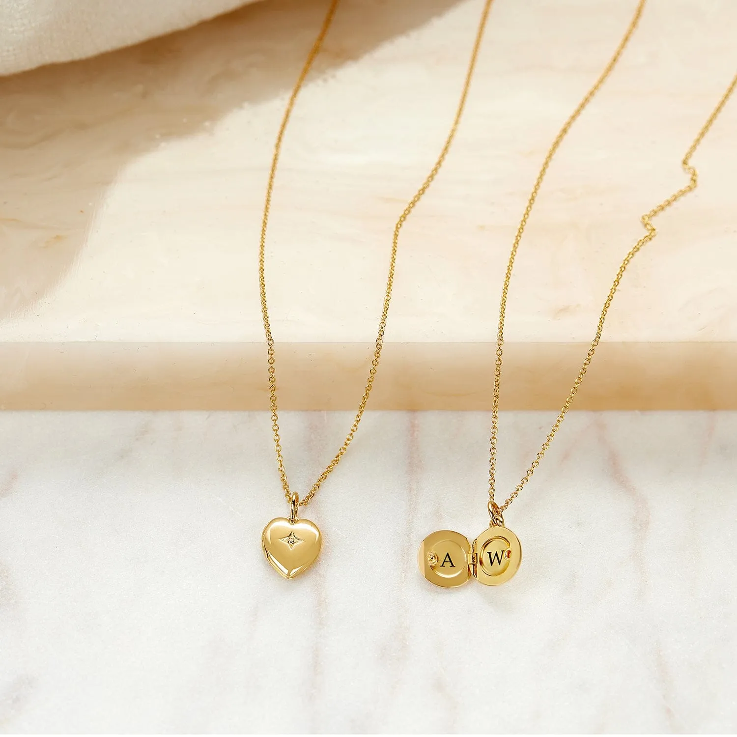 14k Gold Heart Mini Locket Charm