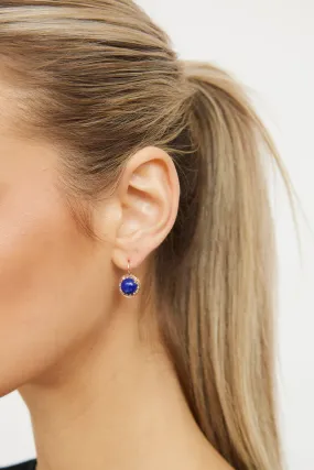 14K Rose Gold & Lapis Lazuli Drop Hook Earring