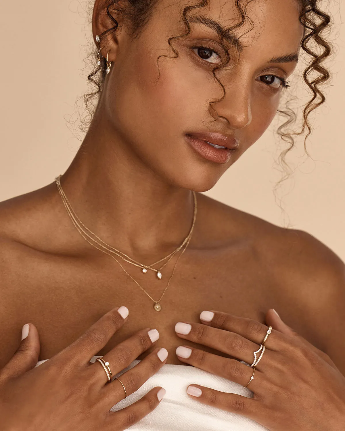 14k Solid Gold Water Drop Diamond Necklace