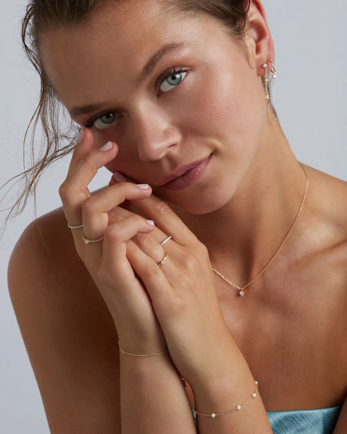 14k Solid Gold Water Drop Diamond Necklace