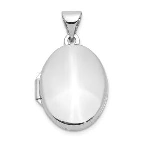 14k White Gold Polished Oval Locket