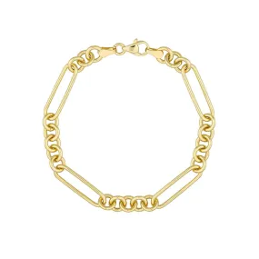 14K Yellow Gold 5 1 Round Paper Clip Chain Bracelet