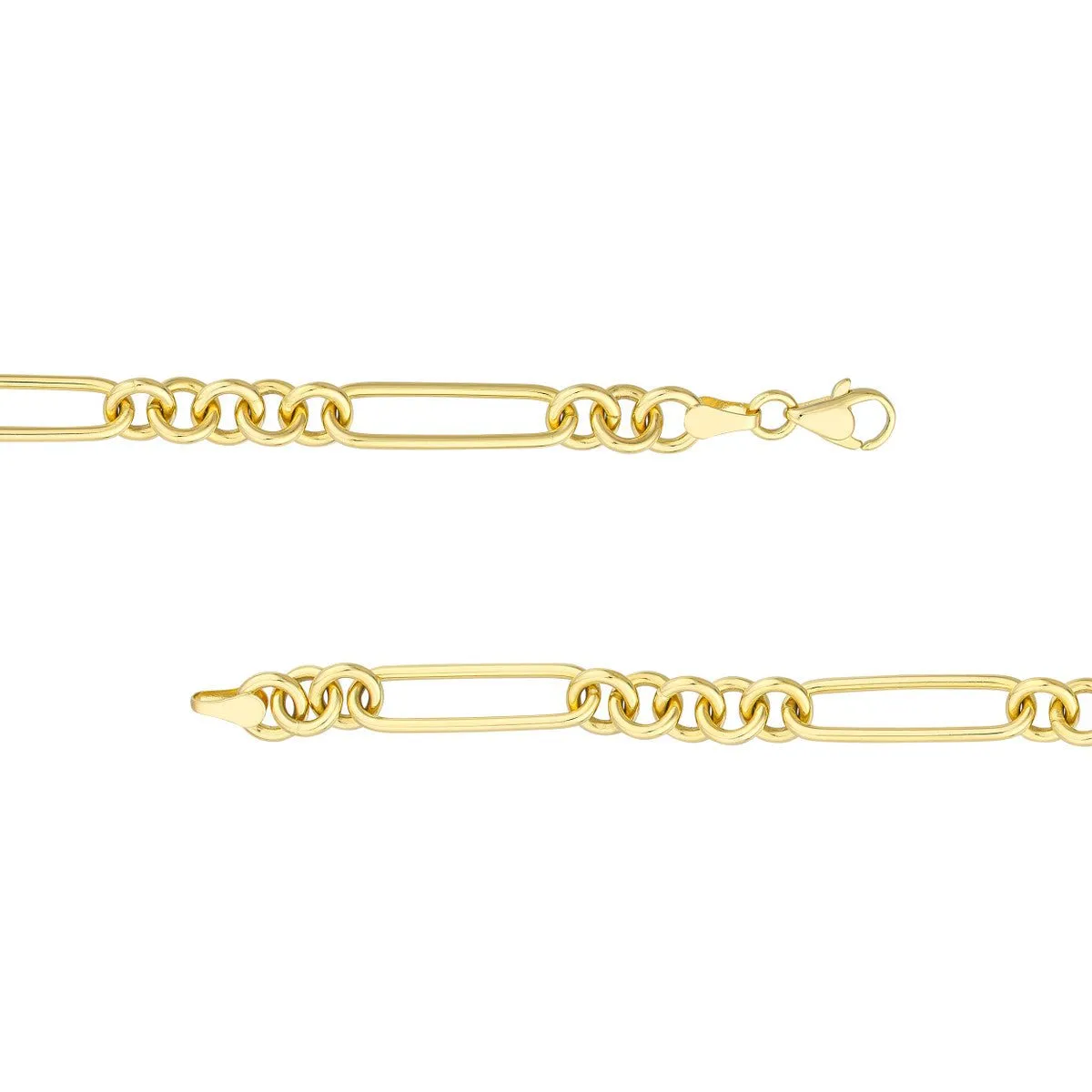 14K Yellow Gold 5 1 Round Paper Clip Chain Bracelet