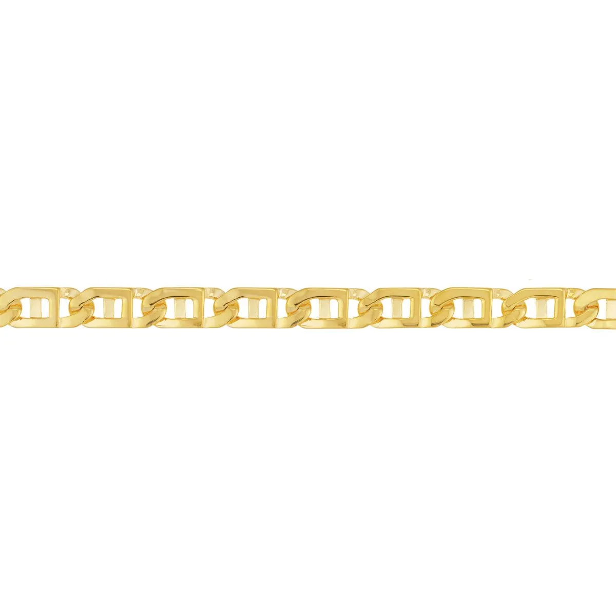 14K Yellow Gold 8.35mm Men's Window Link Chain Bracelet