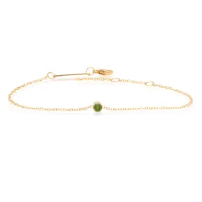 14K Yellow Gold Bezel Set Peridot Bracelet