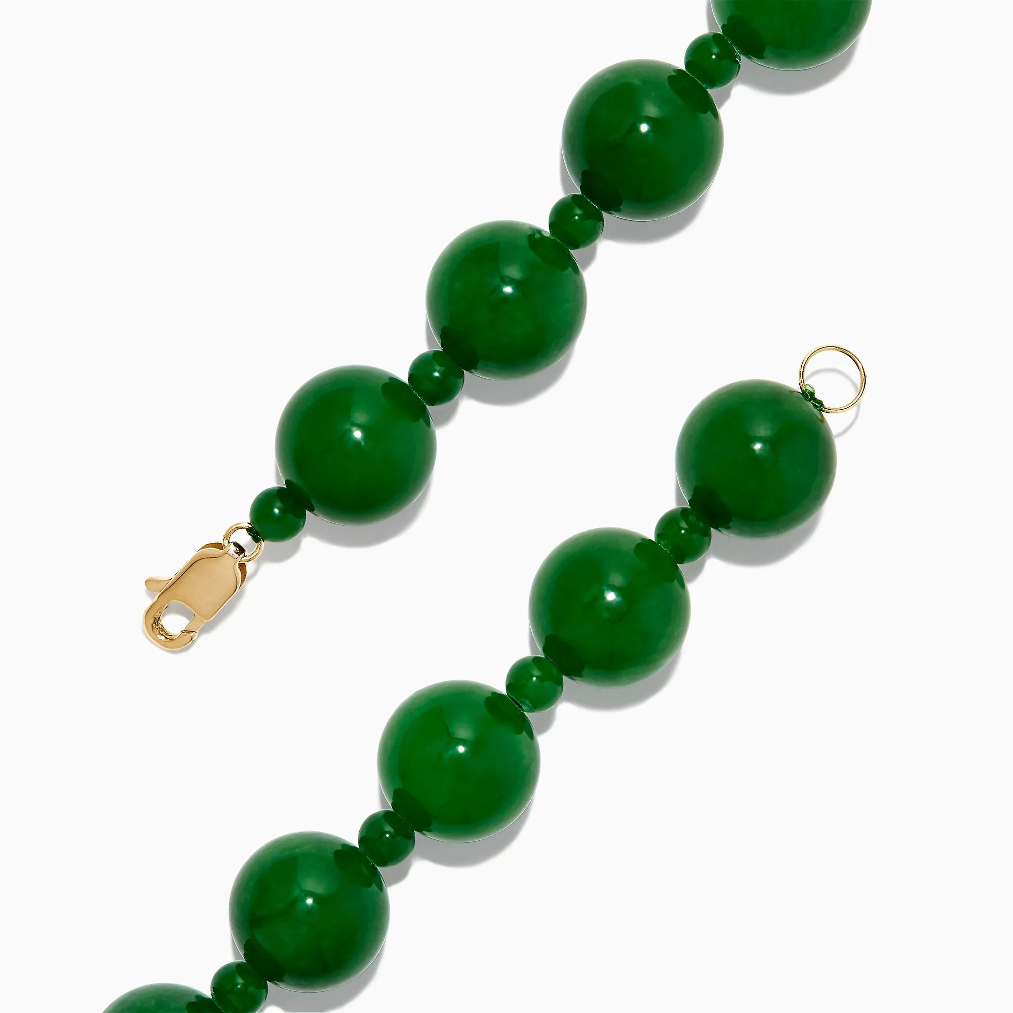14K Yellow Gold Jade Beaded Bracelet, 202.00 TW