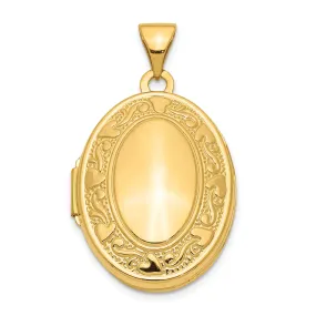 14k Yellow Gold Oval Locket