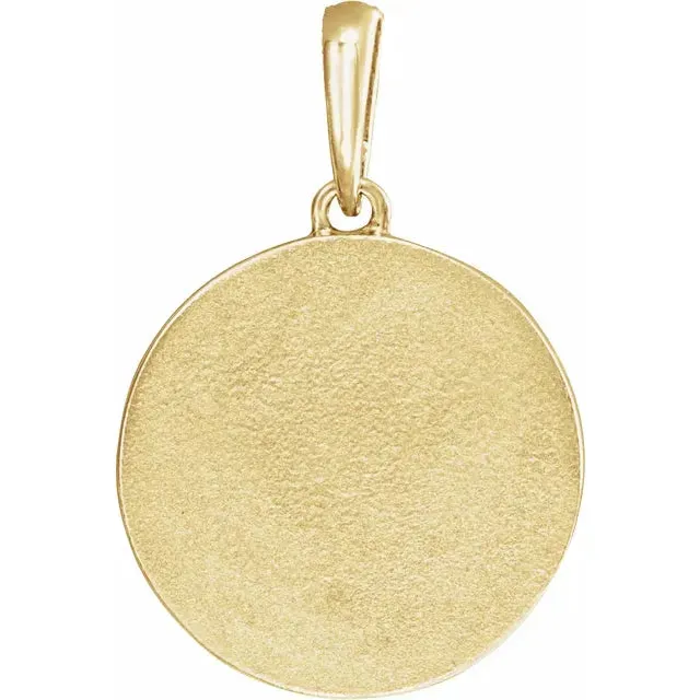 14K Yellow Gold Petite Multi-Gemstone Celestial Coin Pendant
