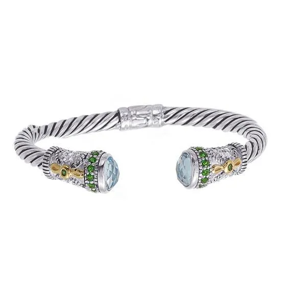 14K/925 Blue Topaz Bracelet (141BG112461BT)
