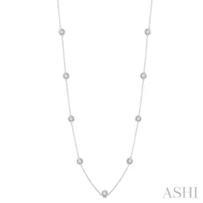 14KW 2.0 CTW Station Necklace 18"