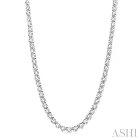 15 ctw Round Cut Diamond Tennis Necklace in 14K White Gold