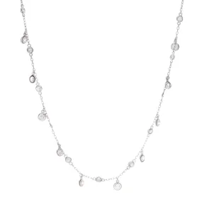 1.75ct 14k White Gold Diamond Bezel Necklace