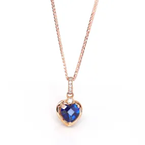 18k Rose Gold  Lab. Created Sapphire, Ruby & CZ Pendant Necklace