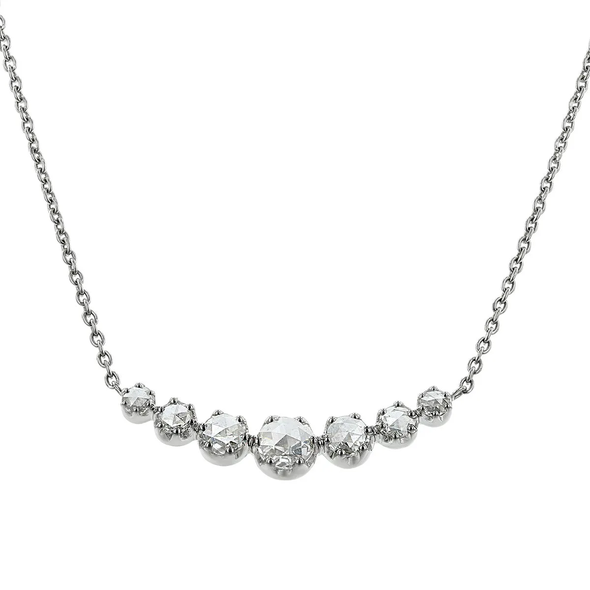 18K White Gold Graduated Diamond Necklace