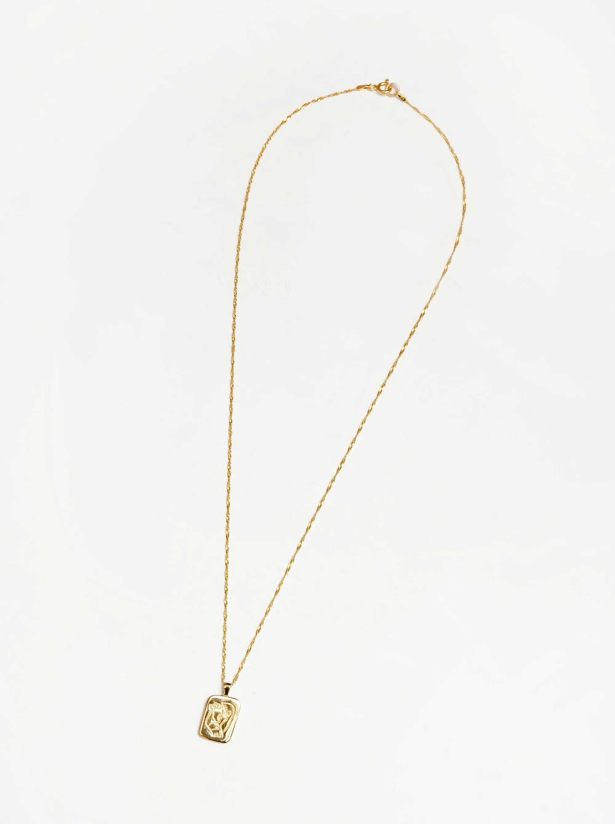 18" Rectangle Face Pendant (Gold)