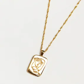 18" Rectangle Face Pendant (Gold)