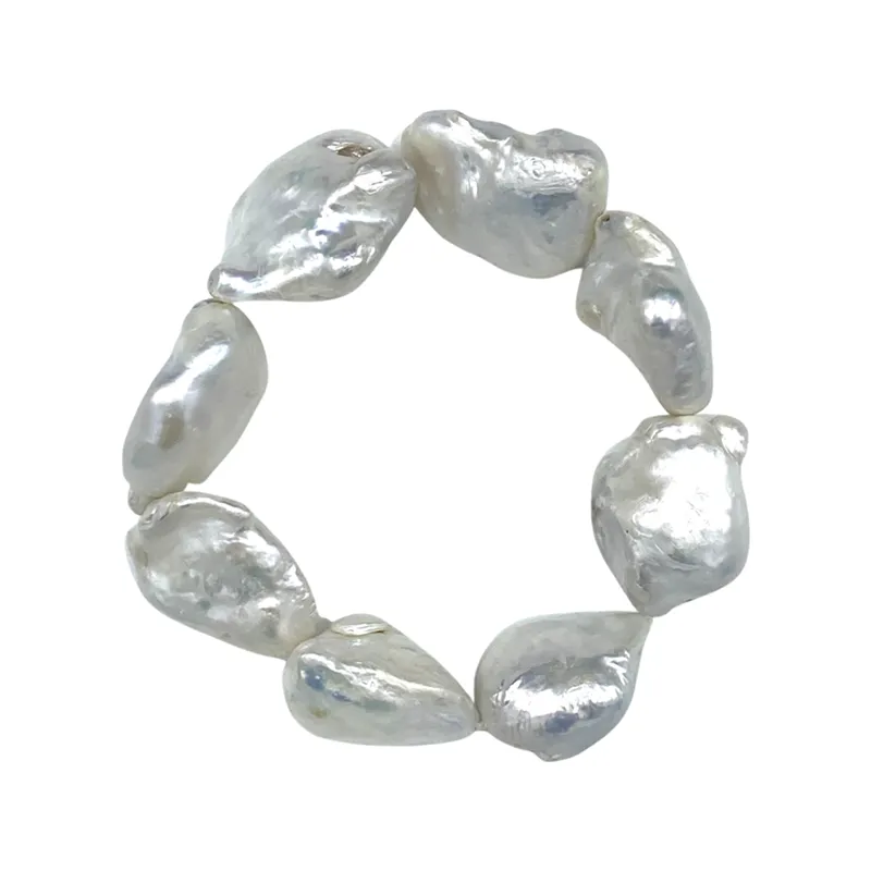 205-01-STRETCH | STONE PEARL STRETCH BRACELET (WHITE)