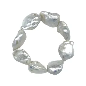 205-01-STRETCH | STONE PEARL STRETCH BRACELET (WHITE)