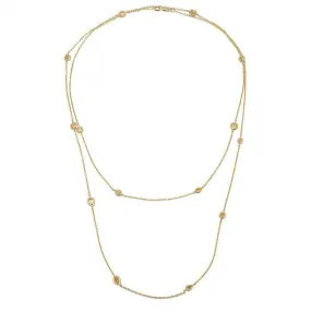 2.27 cttw Station Necklace Yellow Gold with Fancy Yellow Diamonds