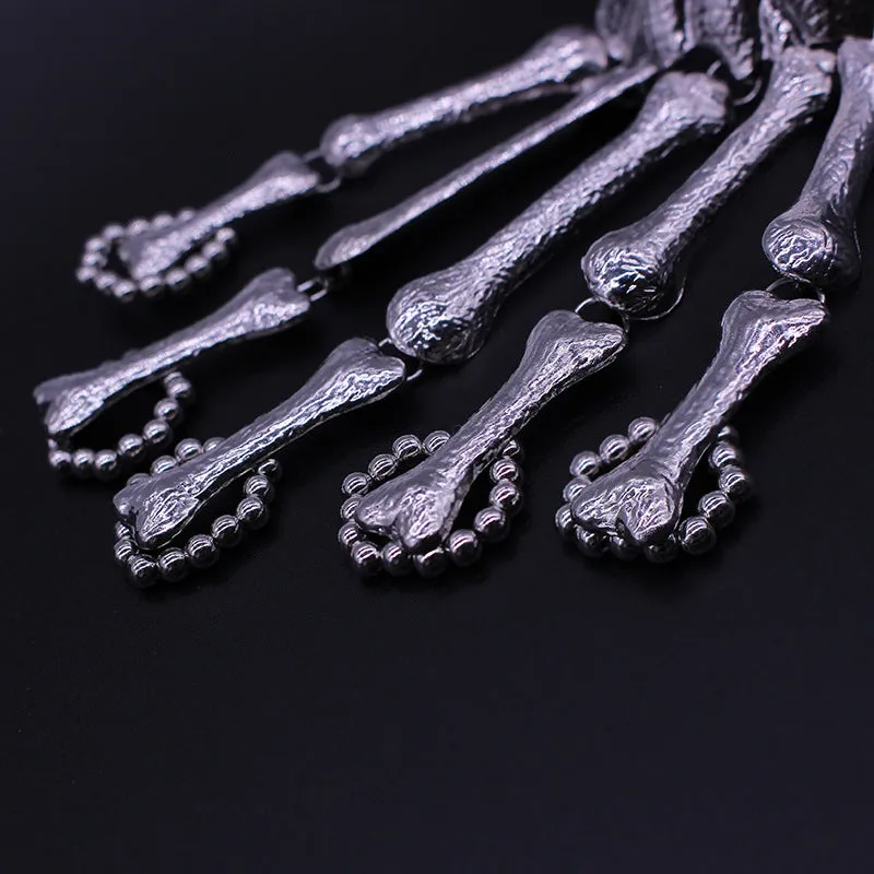 2x Halloween Xmas Christmas Gifts Decoration Ornament Bracelet European and American Skull Finger Bracelet for Women