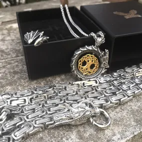 3 Pcs Flying Dragon Ring Jewelry Set