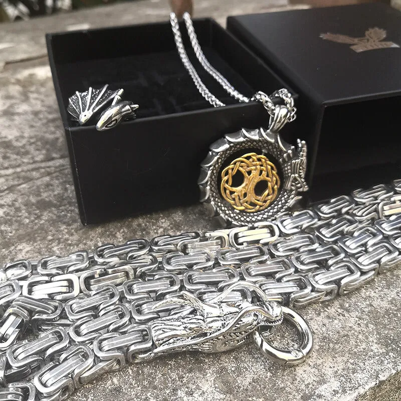 3 Pcs Flying Dragon Ring Jewelry Set