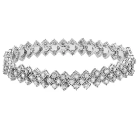 3 Row Tennis Bracelet with 2.00ct of Diamonds in Sterling Silver