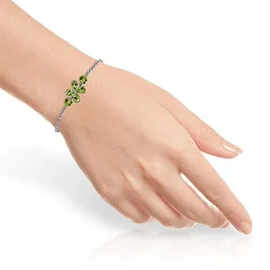 3.15 Carat 14K Solid White Gold Bracelet Natural Peridot