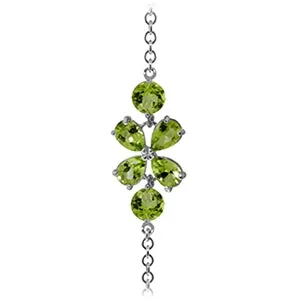 3.15 Carat 14K Solid White Gold Bracelet Natural Peridot