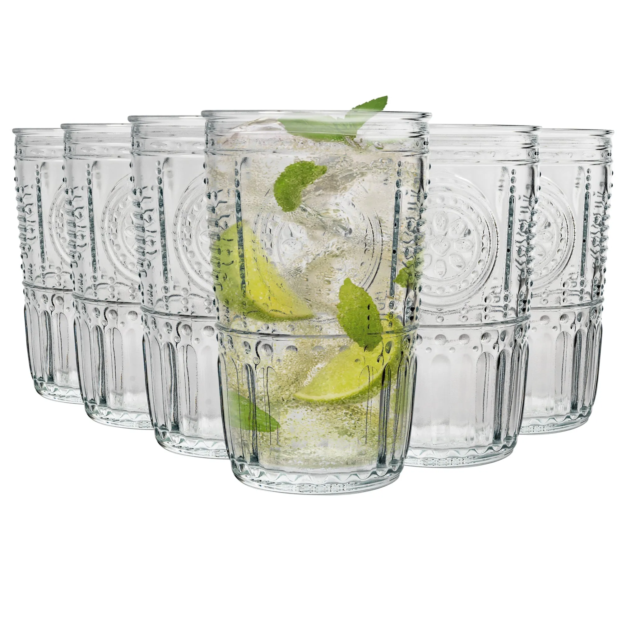 475ml Romantic Highball Glasses - Pack of Six - By Bormioli Rocco