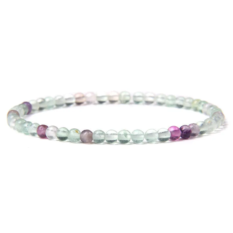 4mm Natural Agate Stone Beads Energy Charm Bracelet For Women