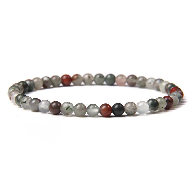 4mm Natural Agate Stone Beads Energy Charm Bracelet For Women