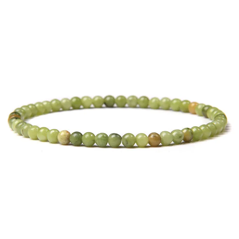 4mm Natural Agate Stone Beads Energy Charm Bracelet For Women