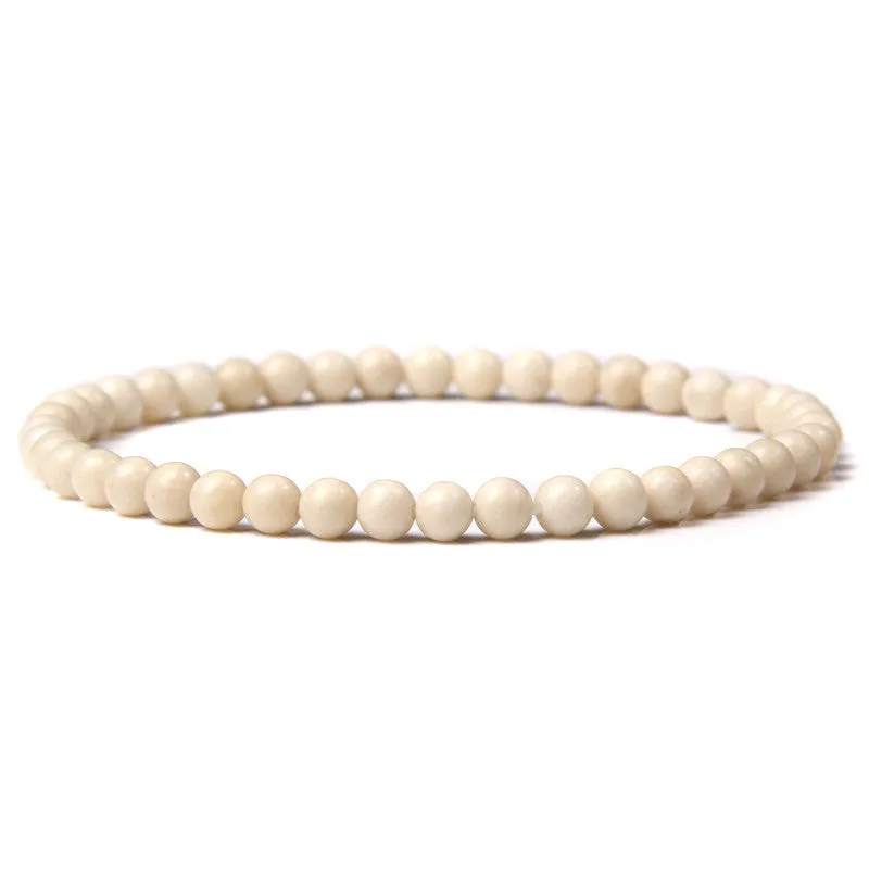 4mm Natural Agate Stone Beads Energy Charm Bracelet For Women