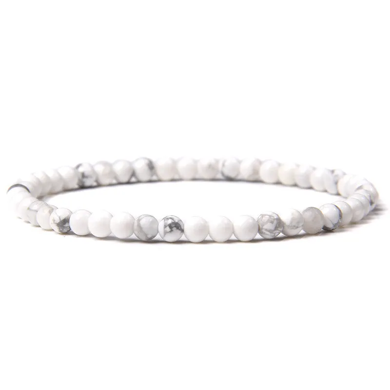 4mm Natural Agate Stone Beads Energy Charm Bracelet For Women