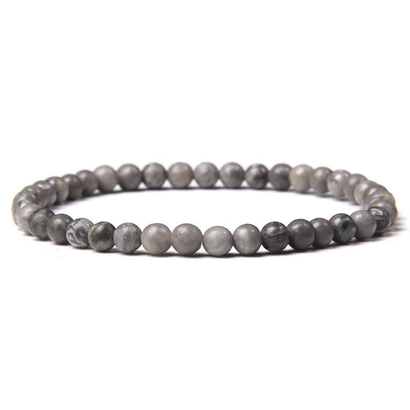 4mm Natural Agate Stone Beads Energy Charm Bracelet For Women
