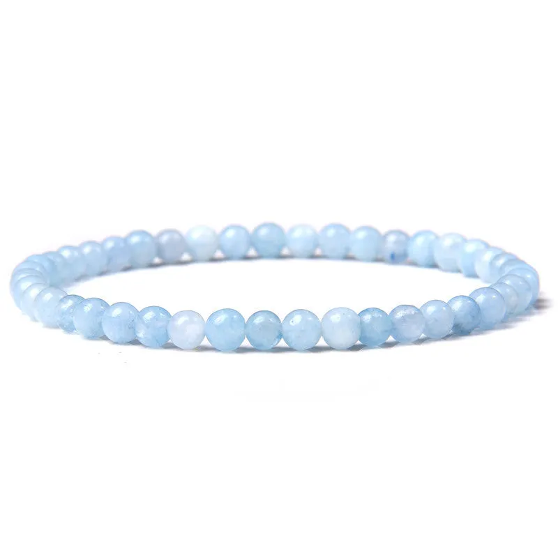4mm Natural Agate Stone Beads Energy Charm Bracelet For Women