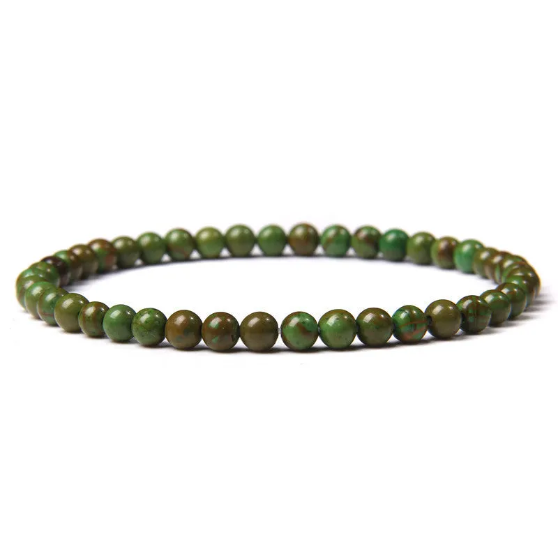 4mm Natural Agate Stone Beads Energy Charm Bracelet For Women