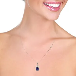5.15 Carat 14K Solid White Gold Stars Are Out Sapphire White Topaz Necklace