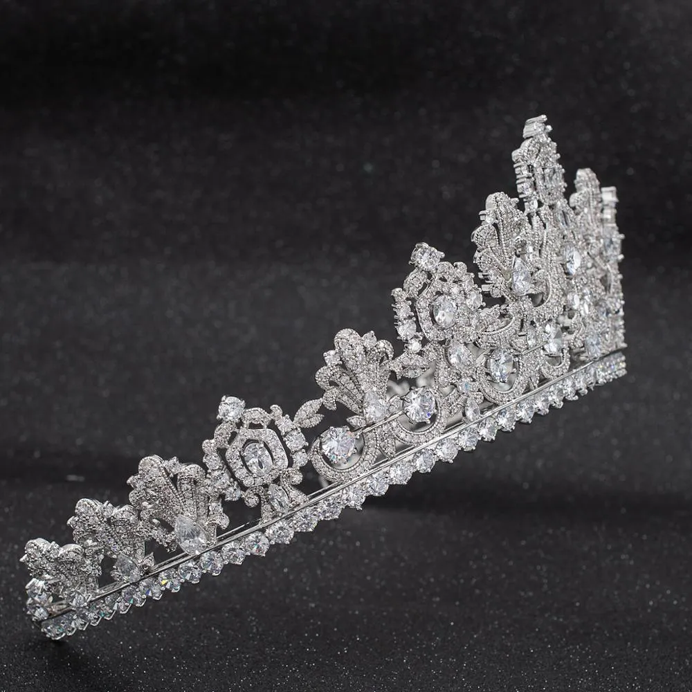 6.5CM Zirconia Luxembourg Replica Tiara for Wedding,Crystal Princess Tiaras HG027