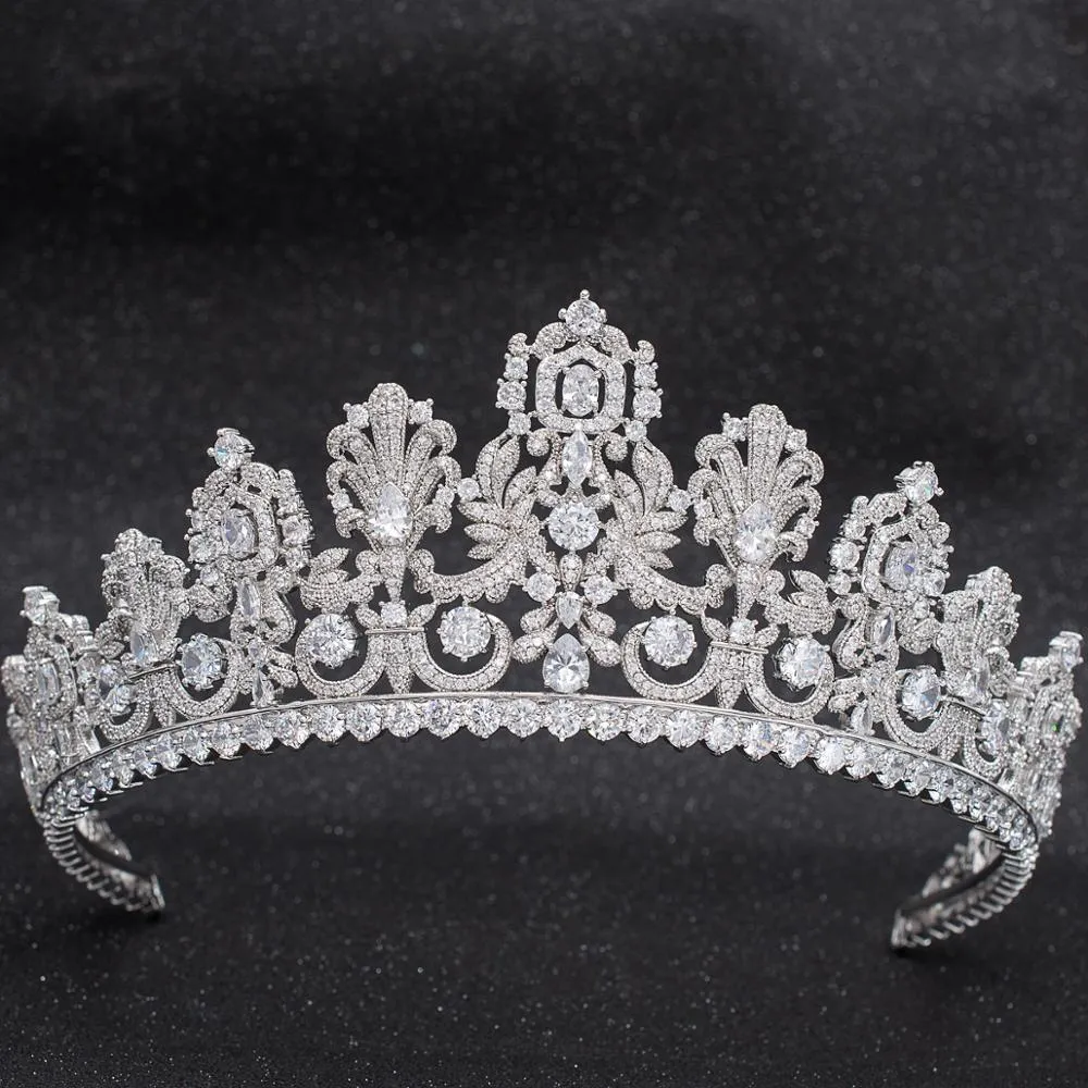 6.5CM Zirconia Luxembourg Replica Tiara for Wedding,Crystal Princess Tiaras HG027