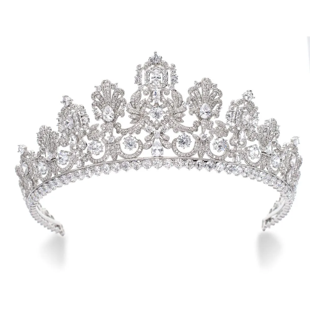6.5CM Zirconia Luxembourg Replica Tiara for Wedding,Crystal Princess Tiaras HG027