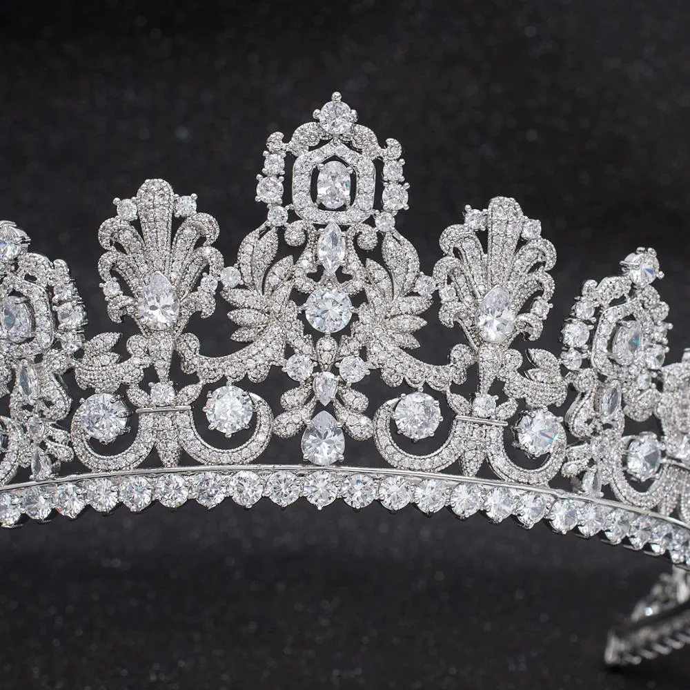 6.5CM Zirconia Luxembourg Replica Tiara for Wedding,Crystal Princess Tiaras HG027