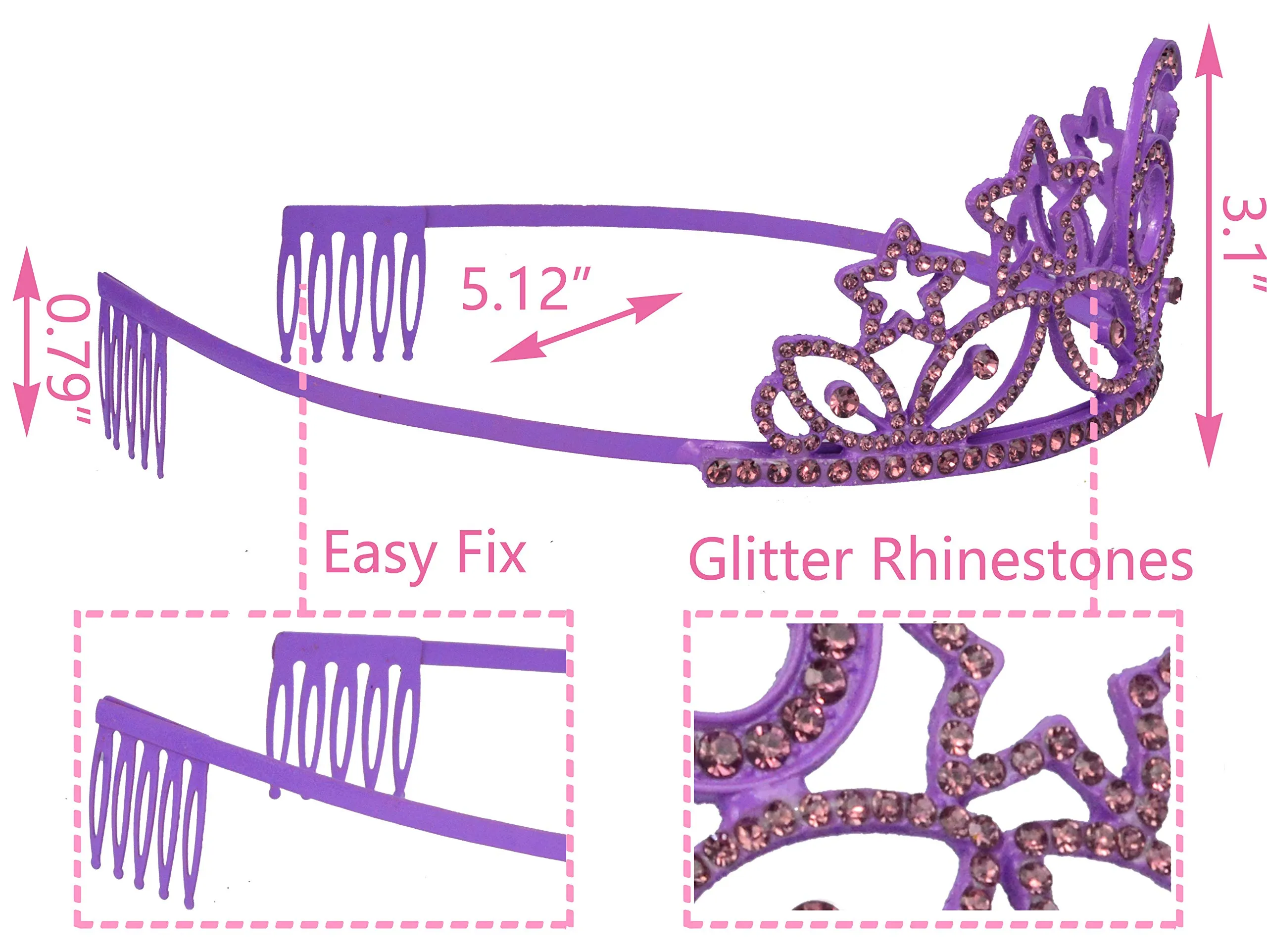 6th Birthday Gifts for Girl, 6th Birthday Tiara and Sash purple, HAPPY 6th Birthday Party