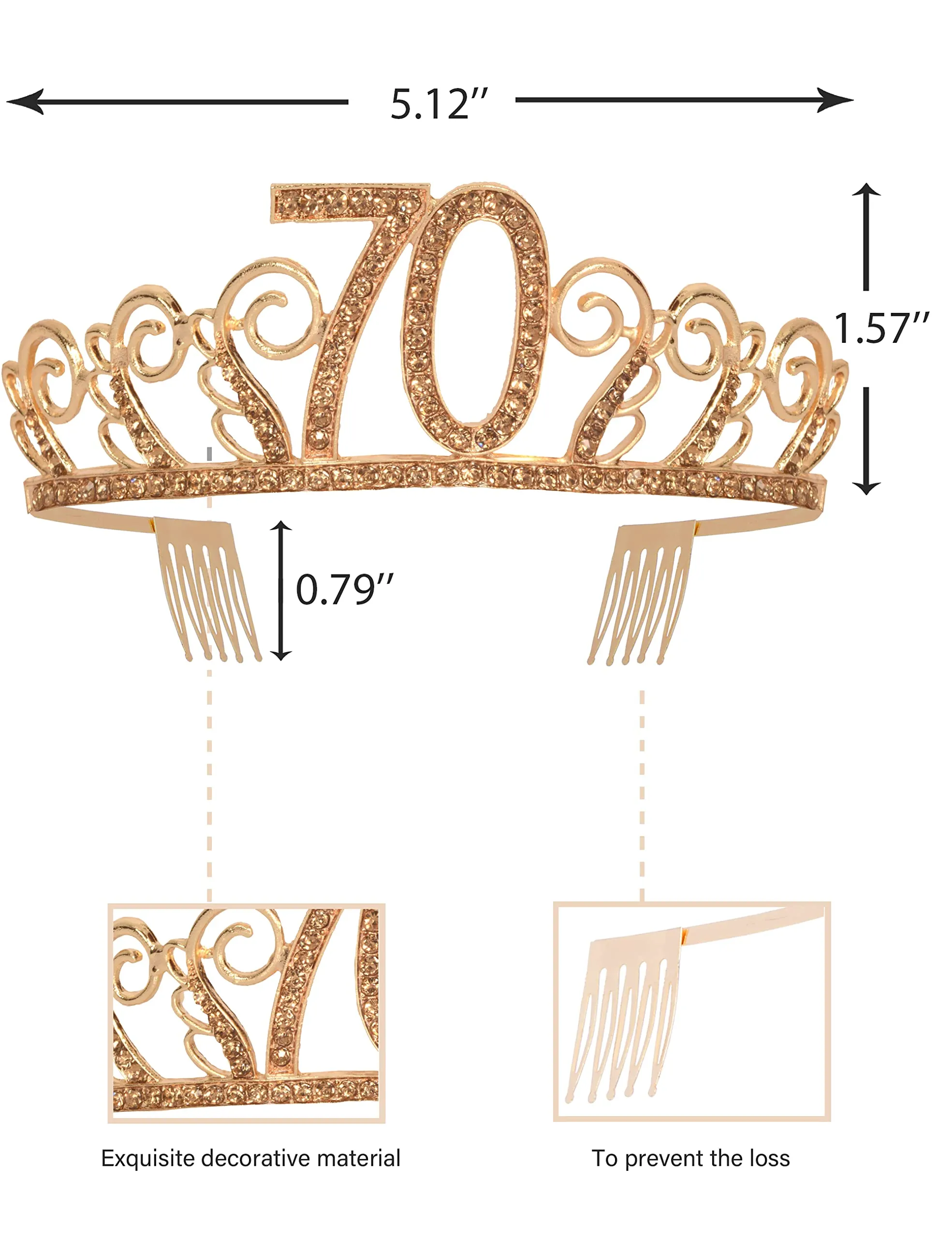 70th Birthday Gifts for Women, 70th Birthday Tiara and Sash, Happy 70th Birthday Party
